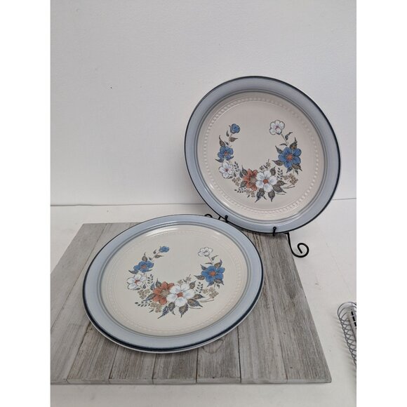 Vintage Johann Haviland Blue Bouquet Crowning Fashion Dinner Plates Set of 2 - Picture 1 of 7